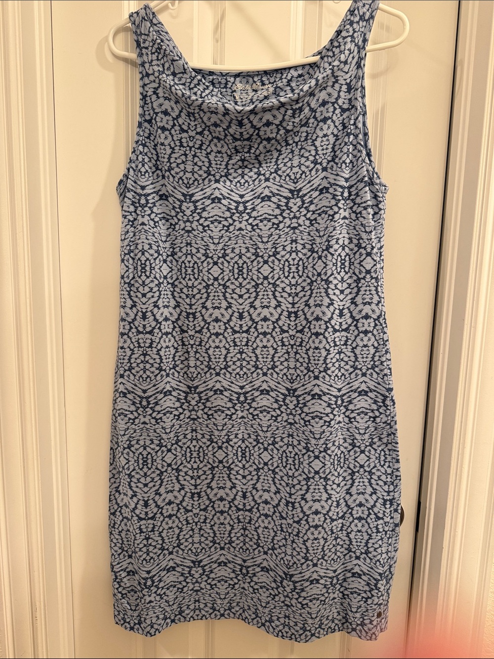 Eddie Bauer Blue Patterned Sleeveless Women's Dress